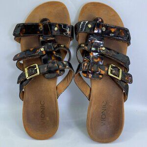 VIONIC Women’s Tortoise Park Radia Orthodic Adjustable Triple Strap Wedge Sandal
